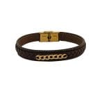 دستبند چرم و طلا